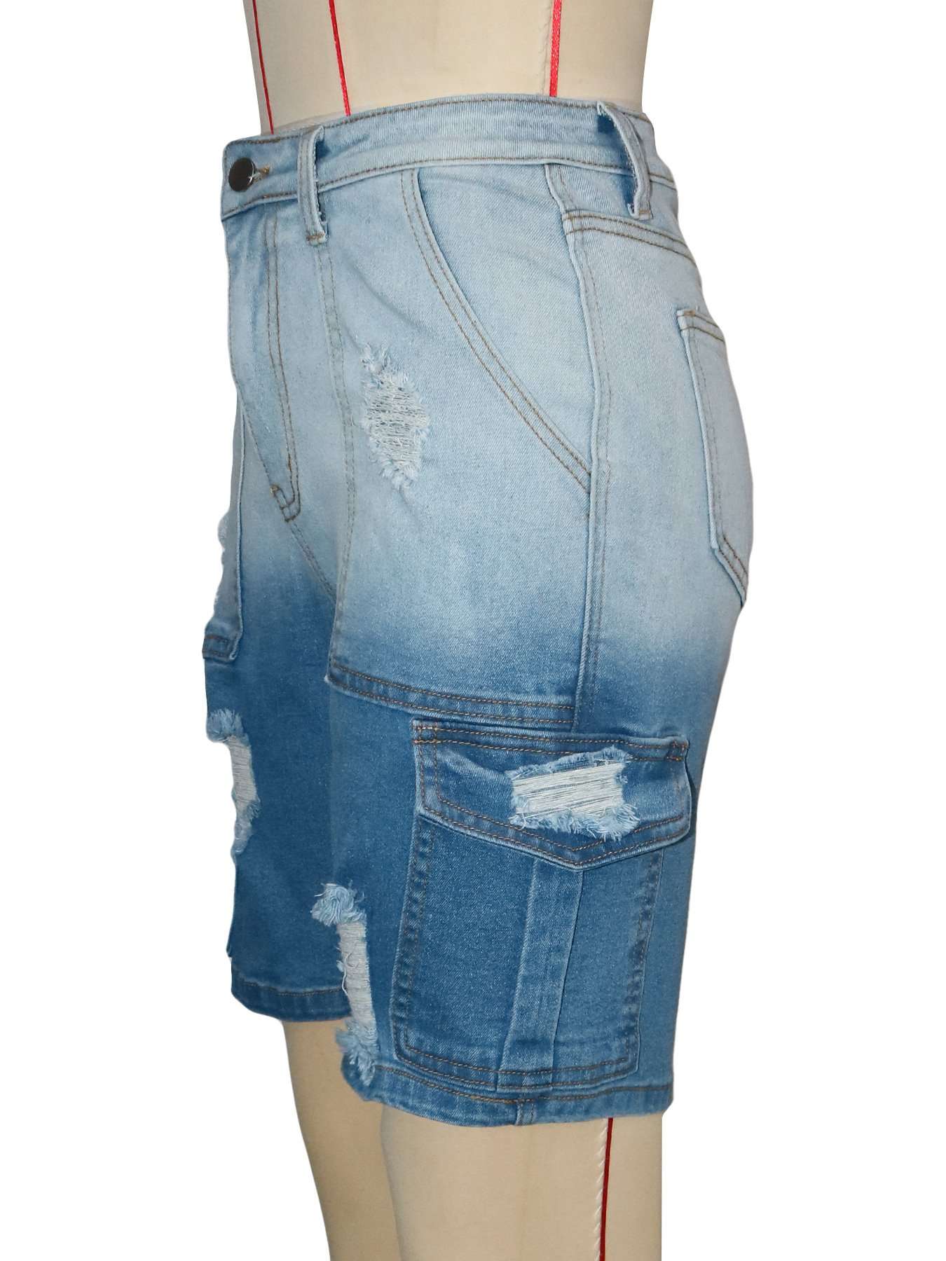 Distressed Denim Shorts image 4