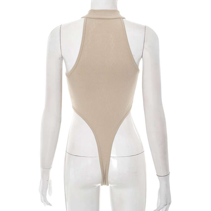 Sleeveless Zip-Front Bodysuit image 3