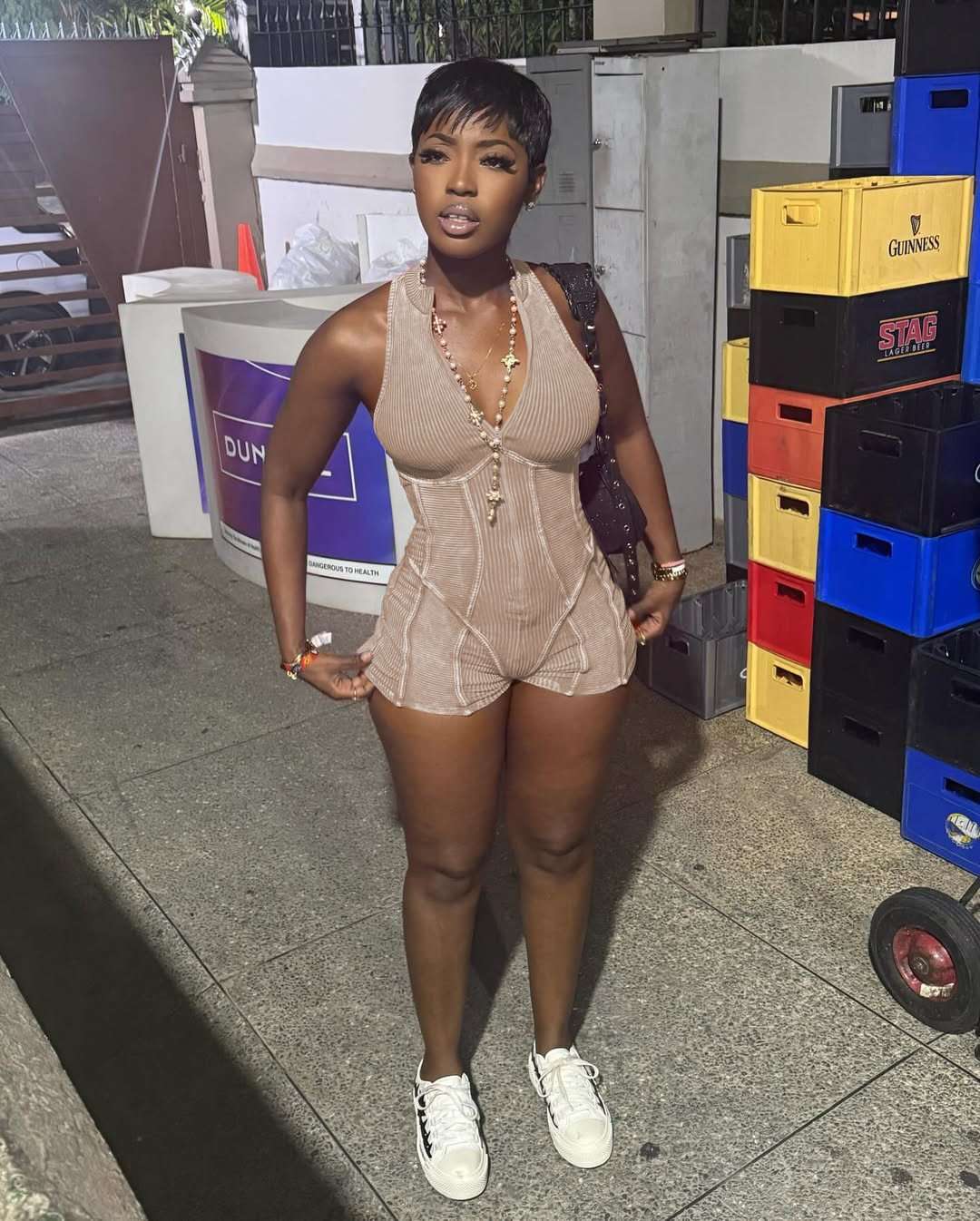 Halter Neck Romper with Contrast Stitching image 1