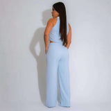 Sleeveless Top & Wide-Leg Pants Suit Set image 5