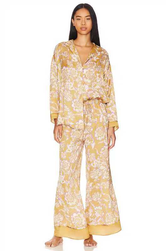 Morning Glory Pyjama Set - M, Multi Beige image