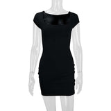 Bodycon Ruched Mini Dress with Scoop Neck image 5