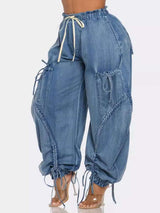 Loose cargo jeans wide leg denim pants image 2