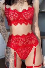 Lace Bra &amp; Thong Lingerie Set image 3