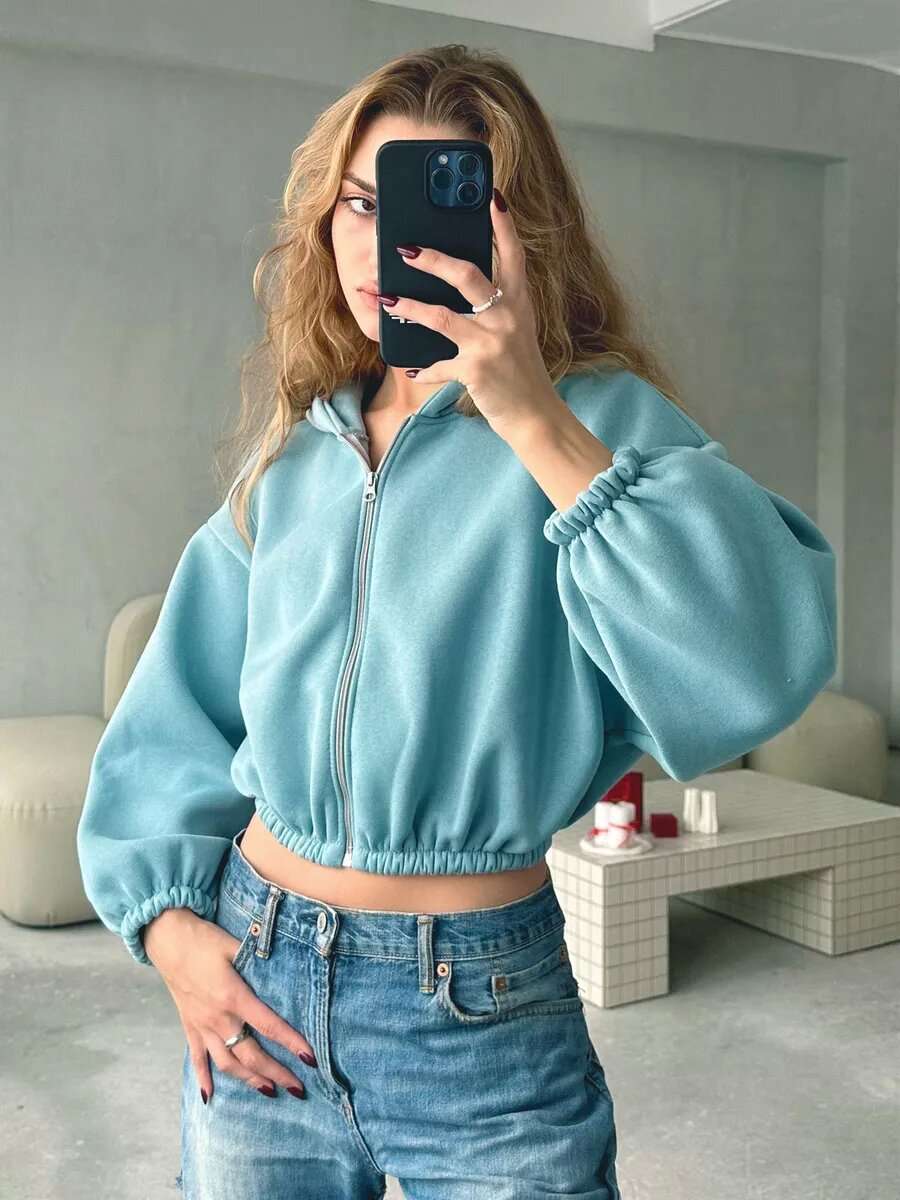 Cloud Cropped Hoodie image 2