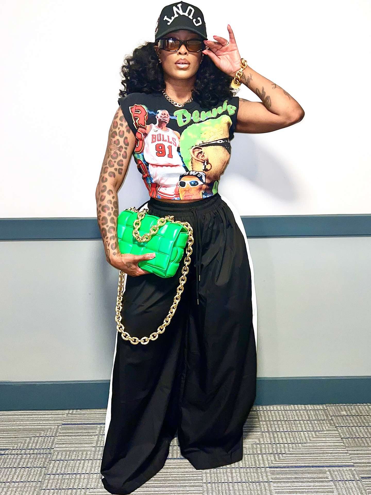 Edgy Streetwear oversized Pants - S, Black image