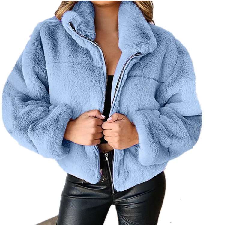 Fashion Short Coat Outerwear - S, Blue image