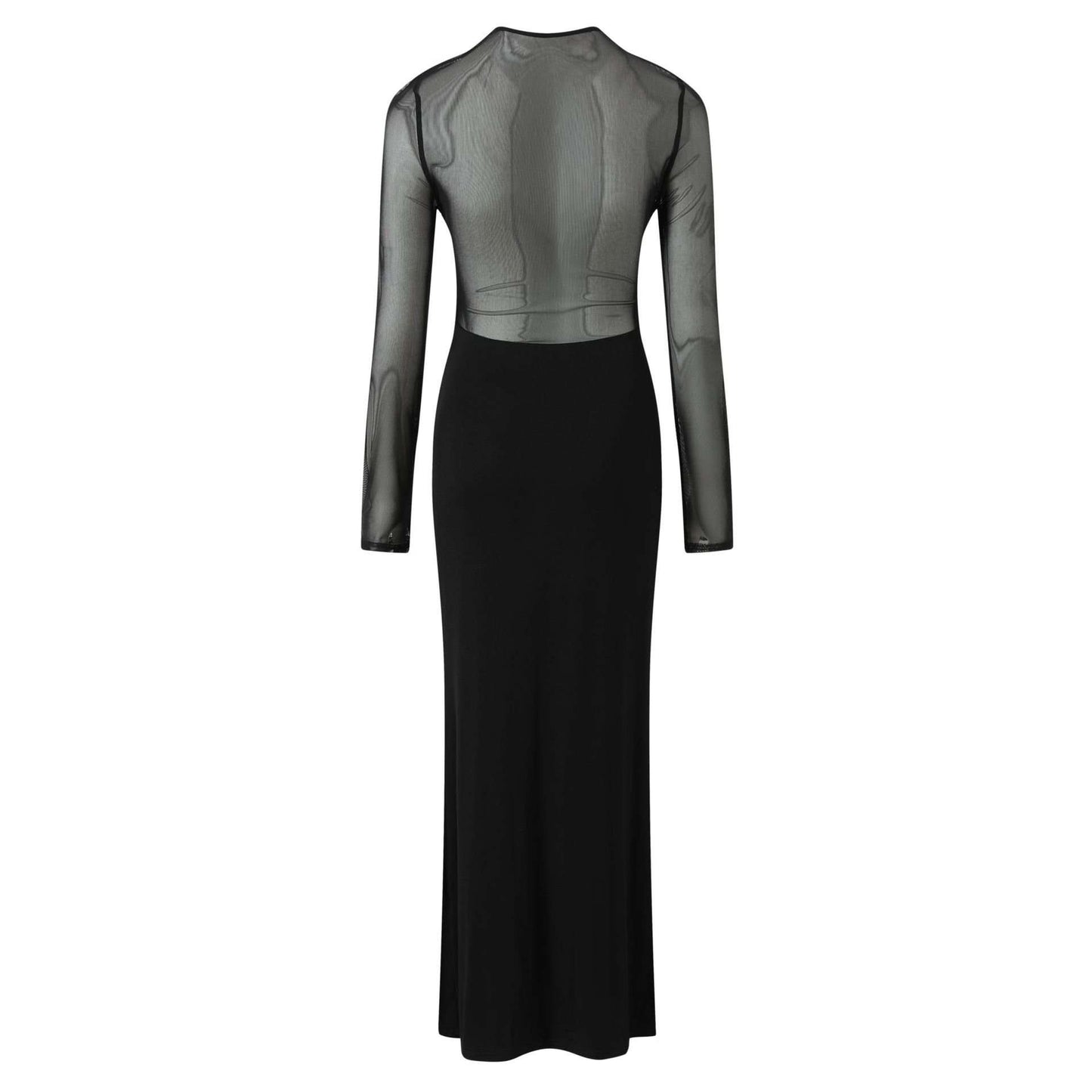 Sheer Back Long-Sleeve Maxi Dress image 3