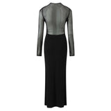Sheer Back Long-Sleeve Maxi Dress image 3