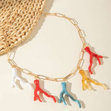 Multicolor Abstract Coral Charm Necklace image 3