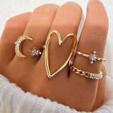 Ring Set - Heart, Moon, & Star Design image 3