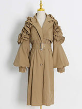 Trench Coat with Puff Sleeves image 5