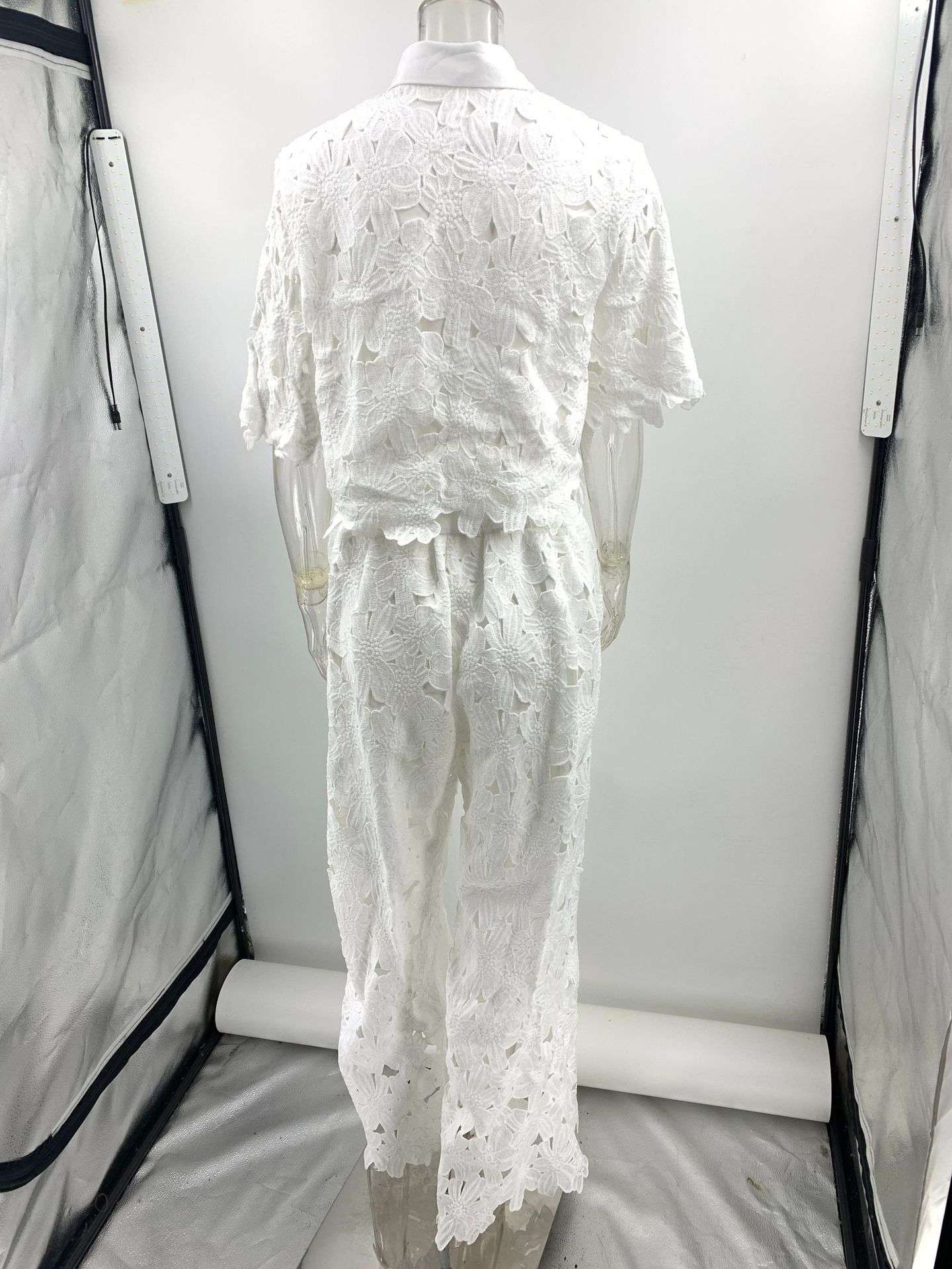 Elegant Floral Pattern Crochet Two-Piece Set image 2