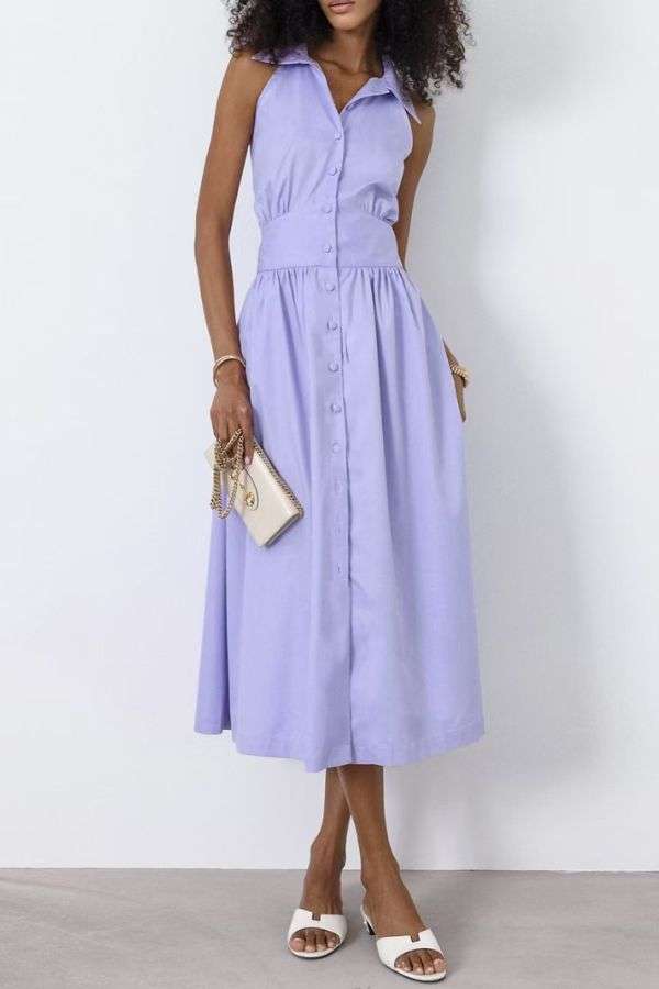 Sleeveless Button-Down Midi Dress image 0