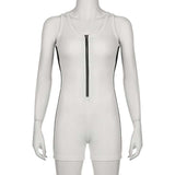 Sporty White Zip-Up Romper image 3