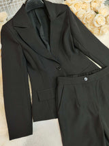 Classic Black Blazer & Wide-Leg Pants image 5