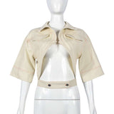 Short Sleeve Cropped Jacket Button Down Clubwear image 5