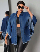 Oversized Distressed Denim Jacket image 2