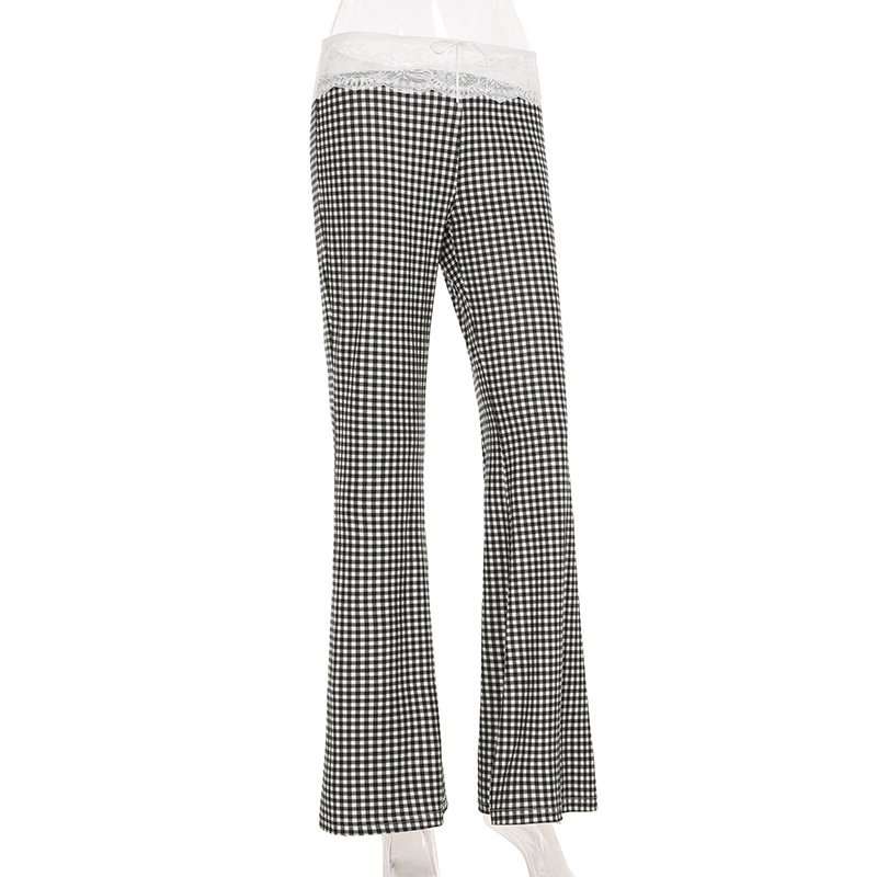 Gingham Print Lace Cami Top Bootcut Pants image 3