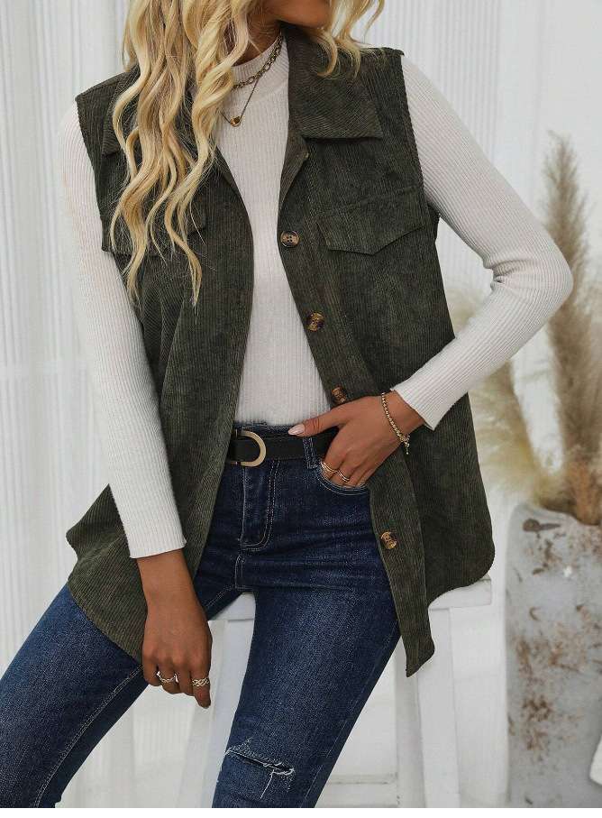 Corduroy Bliss Vest - S, Green image
