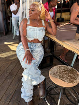 Stylish Pants with Pockets &amp; Distressed Details image 3