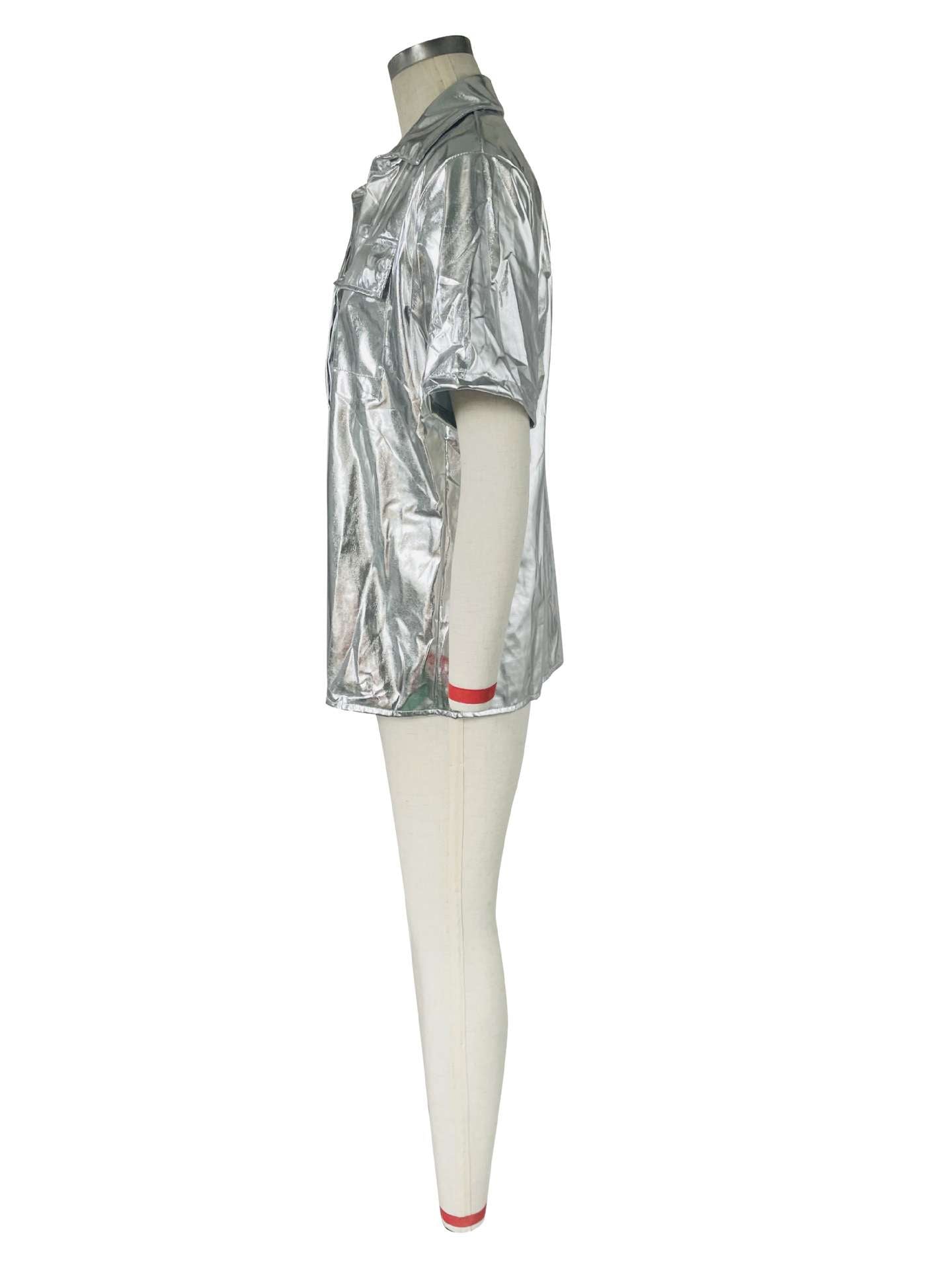 Casual Shiny Shirt Top image 6