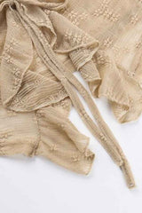 Ruffled Front Spaghetti Strap Sleevless Crop Top image 4