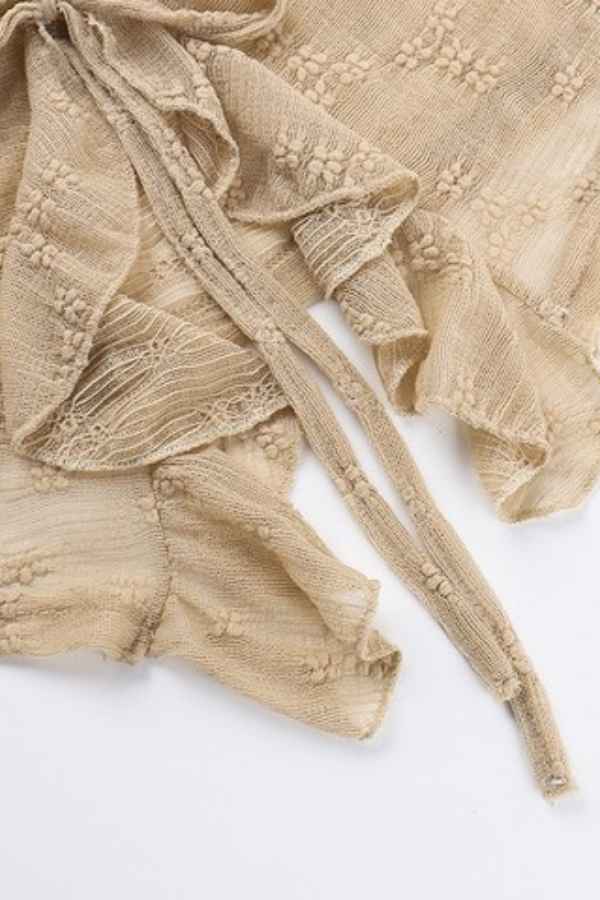 Ruffled Front Spaghetti Strap Sleevless Crop Top image 4