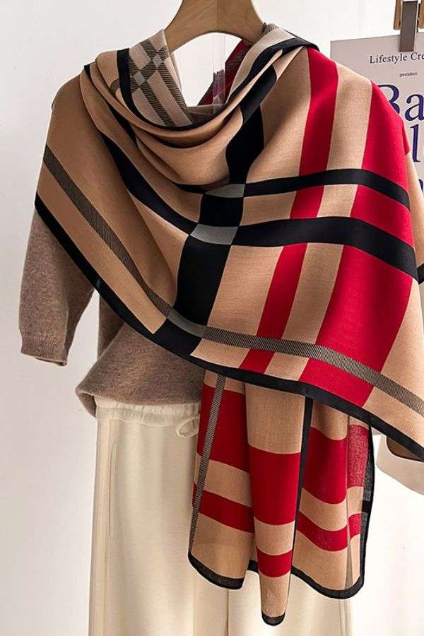 Color Block Striped Scarf Shawl image 0