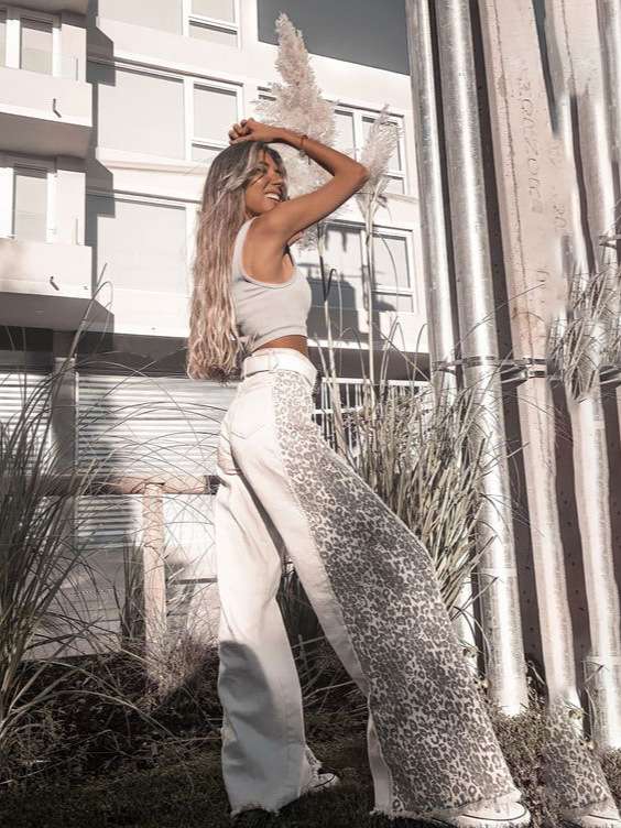 Animal Pattern Patchwork Pants Streetwear image 4