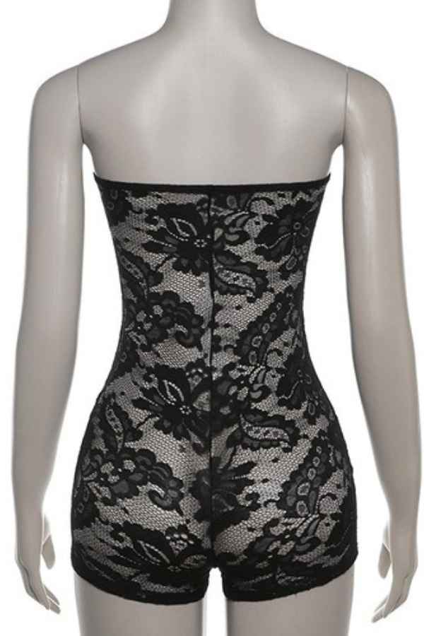 Sexy See-Through Lace Off Shoulder Sleeveless Romper image 6