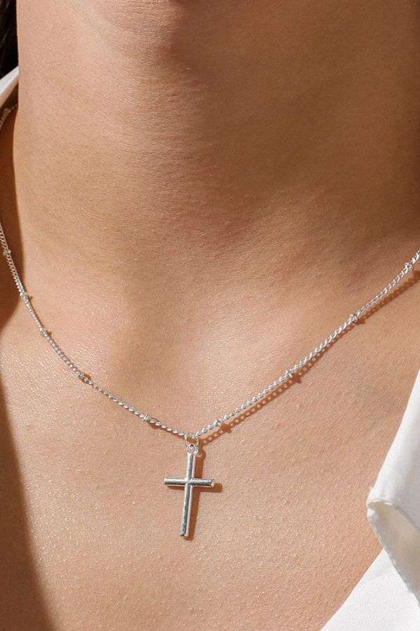 Cross Pendant with Anchor Chain Necklace image 0