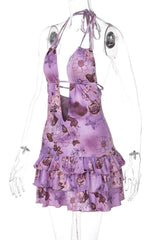 Violet Blossom Ruffle Mini Dress image 6