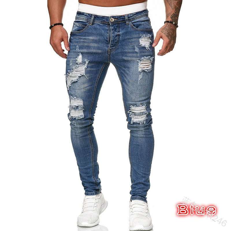 Men's Distressed Skinny Jeans image 2