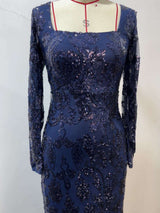 Formal Sequin Lace-Up Dress image 5