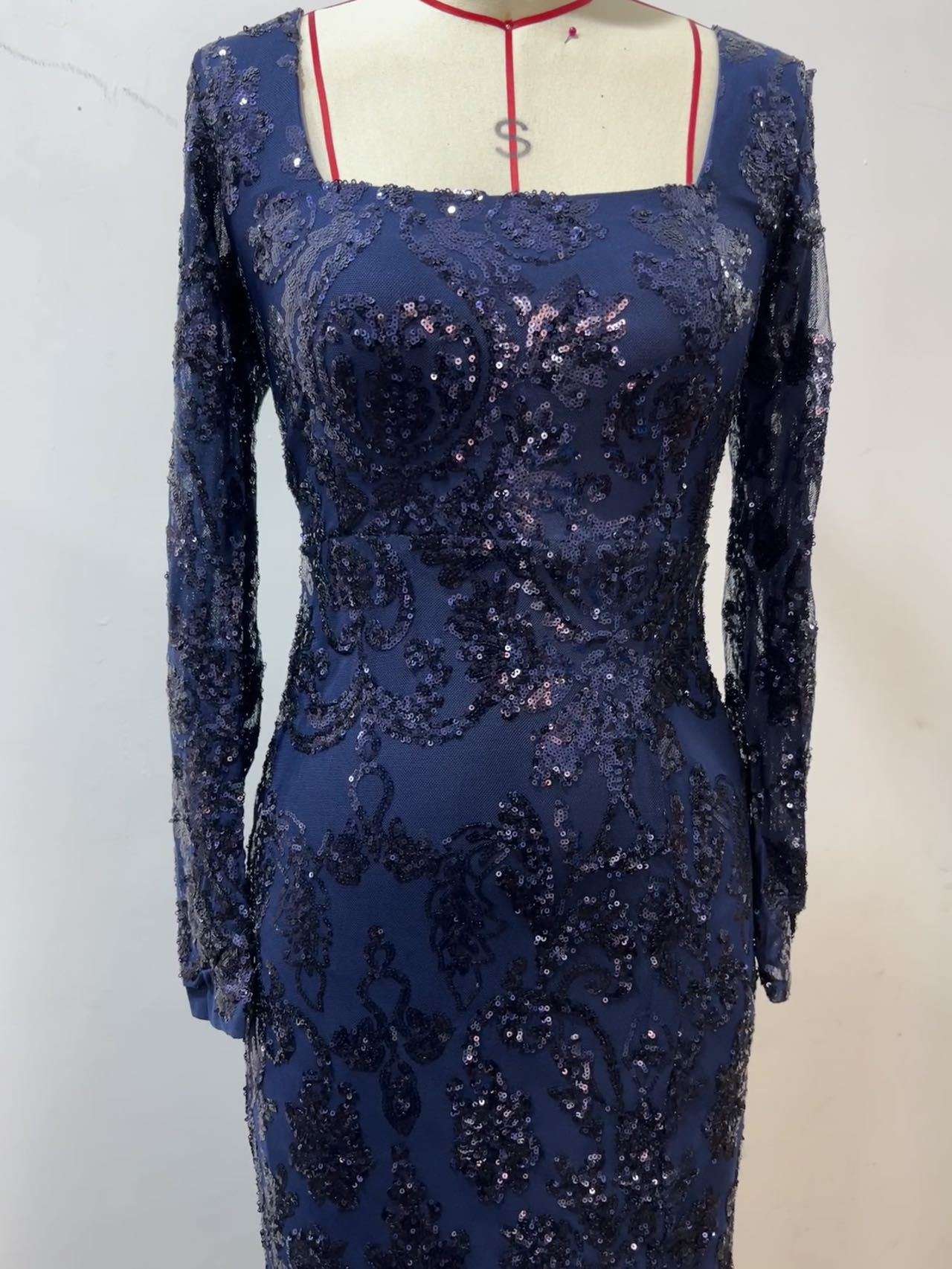 Formal Sequin Lace-Up Dress image 5