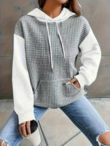 Cozy Quilted Colorblock Hoodie Sweater image 4