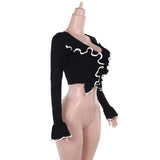 Lace-Up Long Sleeve Top Sweater Cardigan image 7