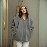 Minimalist Luxe Fleece Jacket - L, Grey image