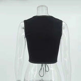 Black Lace-Up Corset Top image 3