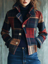 Plaid Pattern Blazer Jacket image 1