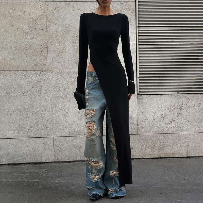 Black Asymmetrical Top image 2