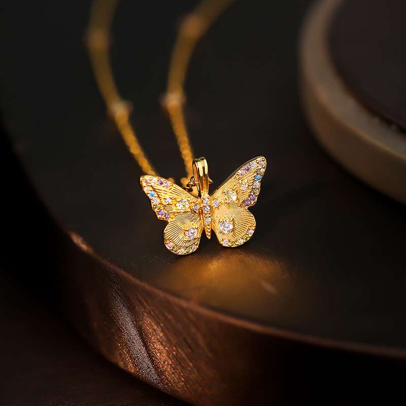 Gold Butterfly Pendant Necklace image 0