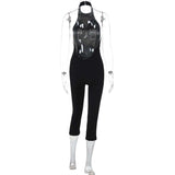 Sleek Black Halter Cut-Out Jumpsuit image 4