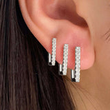 Korean Earrings Alloy Stud - Free Size, Silver image