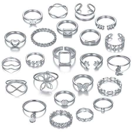 Set of Stone-Studded Stackable Rings image 2