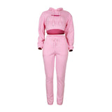 Crop Top Hoodie Tank Sweatpants 3 piece set image 9
