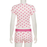 Heart-Print Ribbed Pajama Set image 5