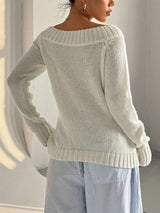 Cozy Knit Sweater with Rounded Neckline image 3