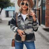 Geometric Patterned Oversized Jacket - S, Grey image